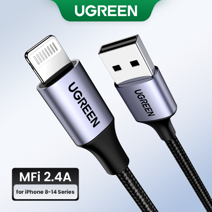 [Apple MFi Certified]Ugreen USB Lightning Cable Apple Data Charge Cable for iPhone 16 Min 15 Pro Max X XR Fast Charging 2.4A USB Data Cable Phone Charger Cable