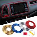 5m Car Interior Exterior Molding Trim Red DIY Flexible Car Door Edge Molding Red-Blue Strip Line. 