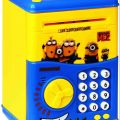 Minions Atm Money Box Safety - Kids Atm Money Bank-Kids ATM-Machine Money Saving Machine Kids-Atm Money Saving Safety Box For Kids-Atm Piggy Bank with Electronic Lock. 