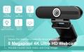ToLuLu 4K HD Webcam with Microphone, 8 Megapixel USB Computer Web Camera with Privacy Shutter and Tripod, External Webcam Pro Streaming Webcams PC Cam w/Mic Noise Reduction for Windows Mac OS Desktop Laptop (Black) ToLuLu TL-WM-H8. 