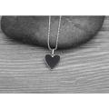 Stainless Steel Black Color Heart Pendant Necklace Locket For Women And Girls New Style Black Heart Pendant with Silver Chain For Women And Girls. 