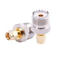 2x SMA Male to UHF Female SO239 SO-239 Jumper Plug RF Adapter Connect -259 Gold. 