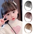 【Trending】 Natural Fringe Invisible Girls Front Neat Heat Resistant Fiber Kids Clip In 3D Bangs Wig Straight Bangs Children Synthetic Air Bangs Baby Hair Wig.