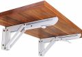 Wall Mounted Folding Wooden Shelf Rack Board Heavy Duty Brackets Cold Roll Steel in White Baking Finish. 