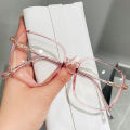 Retro Square Simple Anti-Blue Glasses with One Piece Nose Pads Non-Slip Flexible Temples for Plain Makeup Decorative Glasses. 