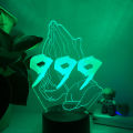 Juice Wrld Forever 999 Acrylic 3D LED Night Light Children's Bedroom Decorative Lamp. 