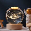 LED Moon/Planet/Galaxy/Solar System Ball LED Night Light with Wooden Base Lamp - 3D Astronaut Moon Lamp for Kids' Bedroom Ambiance, USB Tabletop, Side Table Decoration Gift. 