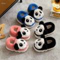 Comfortable Panda Slippers Decoration, Handcraft, Craft Ornament, Clothing, Warmer, Floor, 1 Pair, Cute Shoes for Bedroom, Baby, Girls, Kids Toddler , Foot 19.5cm, Black. 