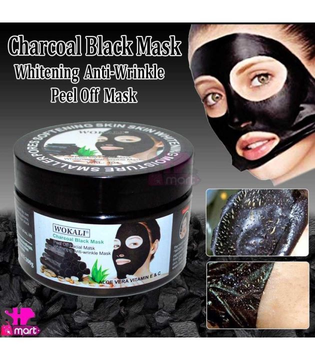 WOKALI Charcoal Face Mask Peel-off Black Mask Remove Blackheads, toxins & unwanted tiny hair