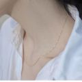 【Solo Yolo】Choker Washable !14k Gilded Ultra-Fine Necklace Naked Women Simple Silver Clavicle Chain choker Neck. 