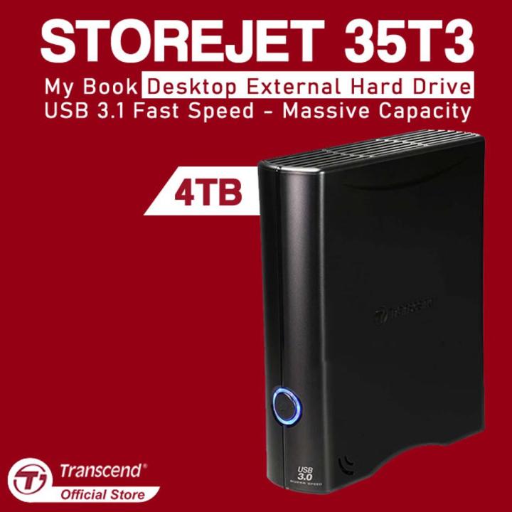 Transcend 4TB My Book Desktop External Hard Drive USB 3.1 StoreJet 35T3