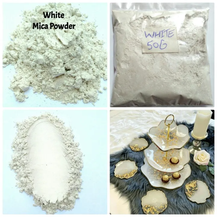50 Gram White Mica Pearl Pigment Powder Epoxy Resin White Color | Daraz.pk