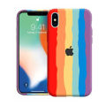IPhone X Cover - Rainbow Series Liquid Soft Silicon Phone Case. 