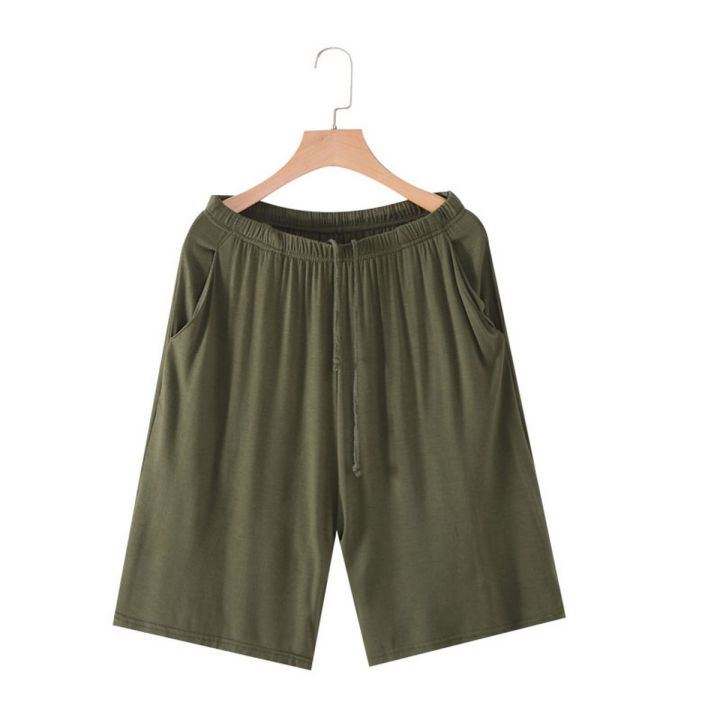 【ALLGOOD】L-6XL Plus Size 50-120KG Shorts Men Casual Sport Gym Elastic Waist Summer Cotton Loose Shorts with Pockets Homewear Short Pants Big Size Black Maroon Dark Blue Grey