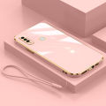 For OPPO A31 Cover with Wrist Strap Fashion Shiny Plating Square Bumper Girls Phone Case Soft TPU Silicone Shockproof Protective Back Cover. 