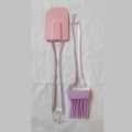 pack of 2 - Spatula & BBQ oil brush,silicon Acrylic Transparent brush,silicon transparent spatula & brush reqular size. 