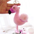 Random 1 Pc Lovely Flamingo Plush Toy Keychain Ring Pendant Soft Toy Key Ring Backpack Decor. 