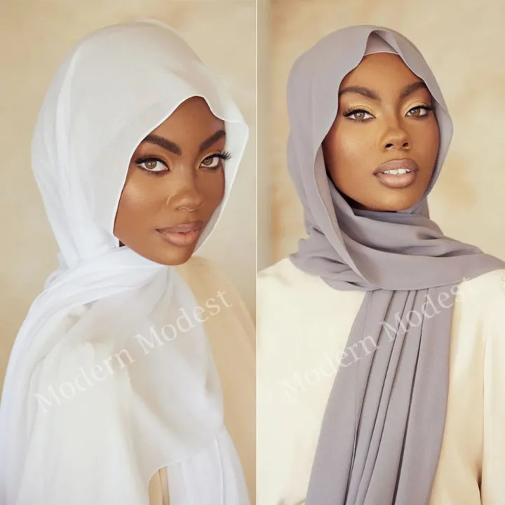 Modern%20Modest%20%E2%80%93%20Pack%20of%202%20Chiffon%20Georgette%20Hijabs%20/Scarves/Stoler,%20Soft%20Lightweight,%20No-slip%20material,%20Breathable%20Fabric,%20Best%20for%20Summer%20for%20Girls/Women%20-%20Image%202