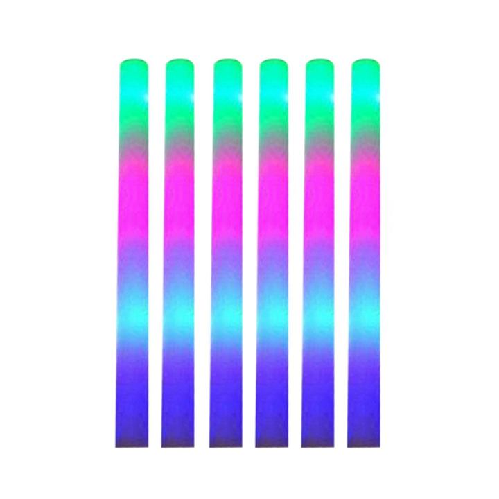 6Pcs Light Up Foam Sticks LED Foam Sticks Glow Batons with 3 Modes Flashing Effect for Party,Concert and Event