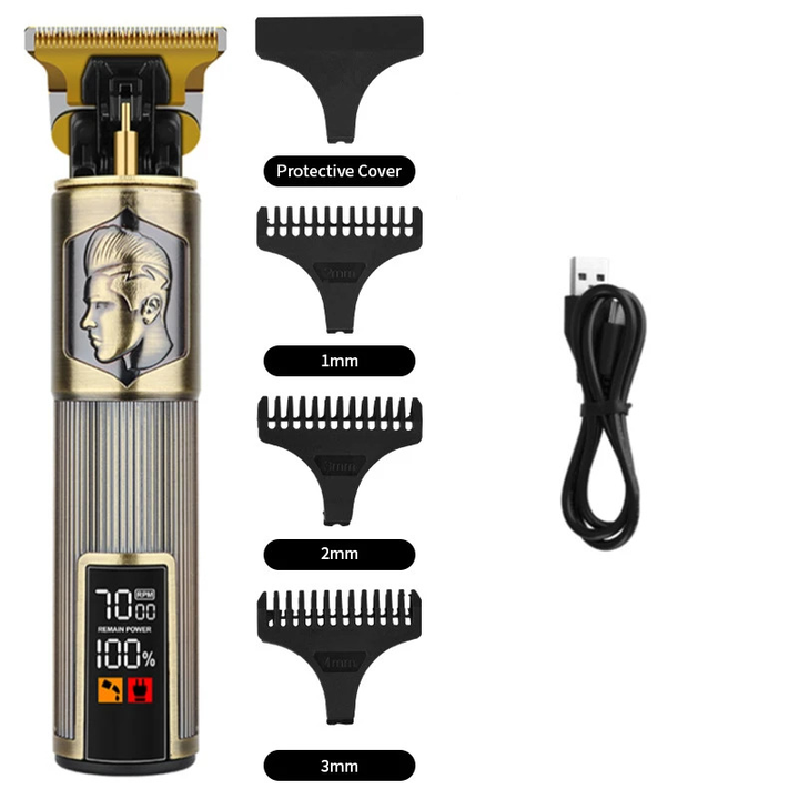 WAER WA-2912 Professional Hair Clipper | Cordless USB Rechargeable Trimmer with LED Display | Precision Grooming Tool for Men