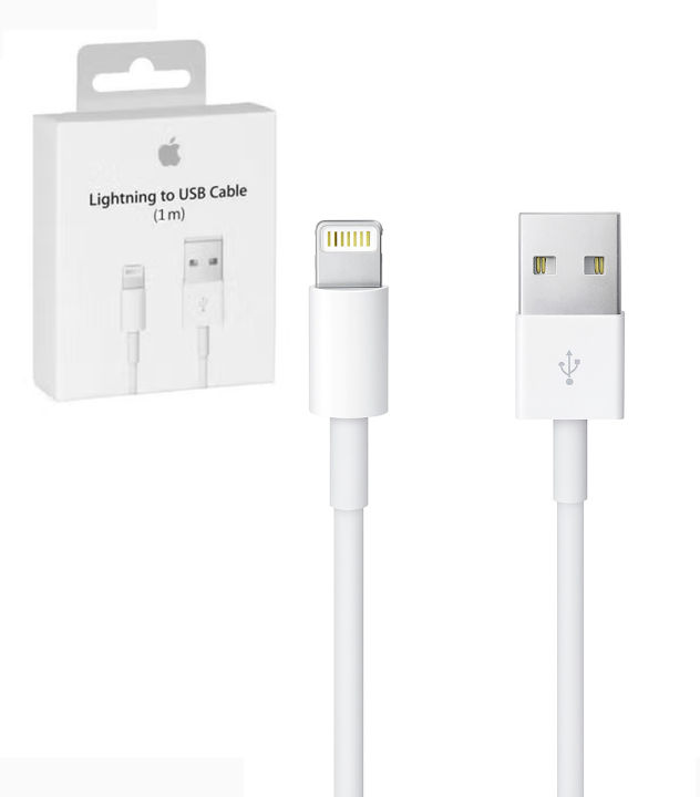 Apple iPhone Genuine Lightning Cable USB to Lightening Data Charging Cable Charger for iPhones (1m)-White