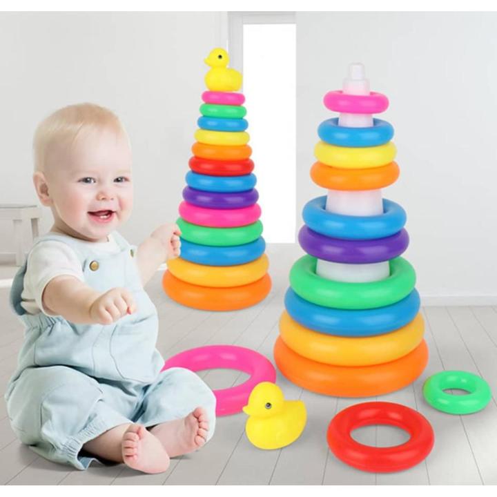 Pile Up Ring Tower toy Large size (Multicolour) for kids