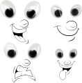 Googly Eyes Oval Shape 50 Pcs 0.7 x 0.8 x 0.1 inches Wiggle Black And White Plastic For Decoration Pack of 50. 