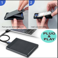 USB 3.0 Portable HDD SSD 2.5" Hardrive External Case ( Black & Transparent ) - 2.5" Hard Drive Case 5Gbps High Speed Fast Data Transfer (ONLY CASE). 