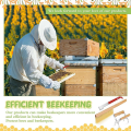 Beehive Supplies Silver Multifunctional for Beekeepers,Include J Hook Frame Lifter Scraper,Bee Hive Frame Grip Holder Lift,Wooden Beekeeping Brush. 