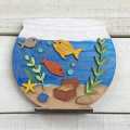 Fish Bowl Kid Craft - Lasercut Wood Aquarium ready to be painted. 