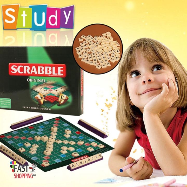 Scrabble Cross Word Game Scrabble Board Game Scrabble board game Scrabble For Kids And Adults- High Quality