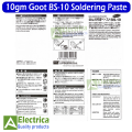 BS-10 10g Goot Weak Acid Soldering Paste Flux Grease Paste Soldering Iron Tip Smoother by electrica (1pcs). 