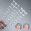 120pcs Frosted Super Short Half Cover Nail Tips Oval Coffin False Acrylic Nails Artificial Tips with Handle for Small Nail Bed. 
