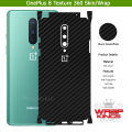 OnePlus 8 Skin/Wrap 360 Protection Sheet/ Carbon fiber/ Matte/ Transparent/ Lamination Back And Sides Included Camera Skin. 