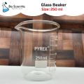 Glass Beaker 250 ml Pyrex, Low Form Griffin, Borosilicate 3.3 Glass, marking Scale, Graduated. Glass Beaker High Quality, Laboratory use. 
