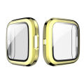 Applicable Fitbit Versa 2 Case Tempered Glass PC Electroplating Shell Film Integrated Case All-Inclusive Protective Cover. 