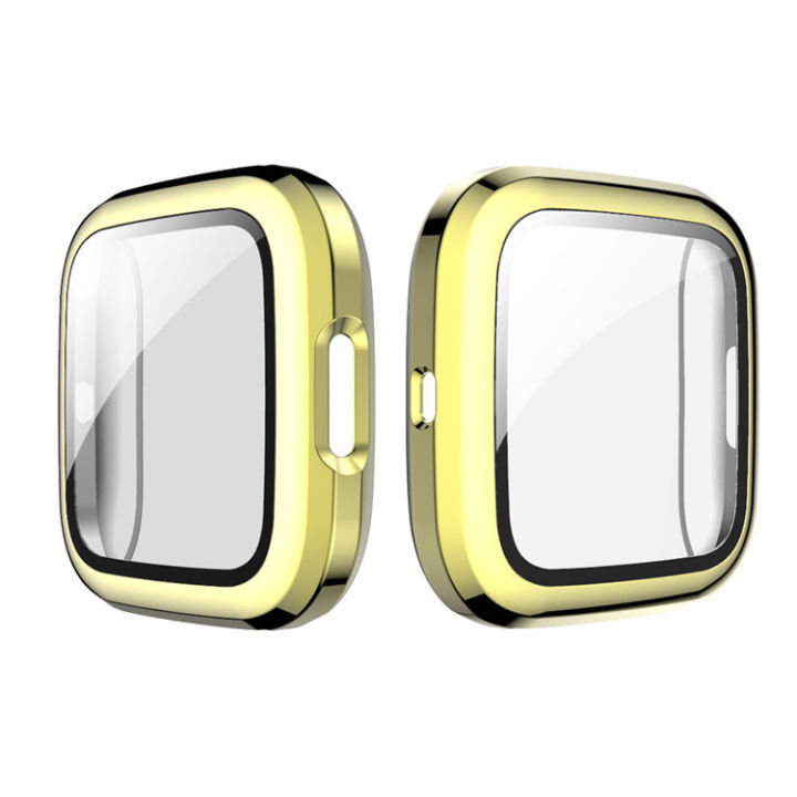 Applicable Fitbit Versa 2 Case Tempered Glass PC Electroplating Shell Film Integrated Case All-Inclusive Protective Cover