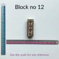Block no 12. Wooden Blocks for block printing on fabric. These are hand carved block printing Wooden Stamps for textile art block print colours and paints.. 
