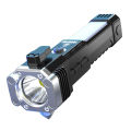 Cross-border multifunctional flashlight car safety hammer flashlight USB power bank outdoor home searchlight. 