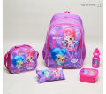 Shimmer & Shine 5 Piece School Backpack Set School Bag Lunch Bag Water Bottle Lunch Box Pencil Box Stattionery Box. 