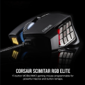 Corsair SCIMITAR RGB ELITE Gaming Mouse For MOBA, MMO - 18,000 DPI - 17 Programmable Buttons - iCUE Compatible - Black. 