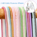 Colorful Laser Spiral USB Charger Cable Cord Protector Wrap 140cm Cable Winder For iPhone Samsung Mi Data Cable Sleeve Universal. 