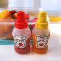 2pcs/set Portable  Mini Ketchup Condiment Squeeze Bottles -Portable Mayo Sauces Salad Bottles- Cooking Sauce Container Kitchen Accessories. 
