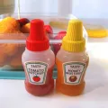 2pcs/set Portable  Mini Ketchup Condiment Squeeze Bottles -Portable Mayo Sauces Salad Bottles- Cooking Sauce Container Kitchen Accessories. 