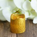 Glitter Led Candles Battery Operated 2 INCH Candle (GOLDEN) 2 PCS. 