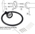 Alkhaleej Matte Black Towel Ring for Bathroom 1 Pack, Kitchen Bath Towel Holder Hangers Wall Mount Heavy Duty Storage Stainless Steel. 