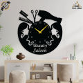 Decor Mahal - Beauty Salon Decor Wooden Wall Clock, 3D Modern Clock, Laser Cut Clock, Wall Clock. 