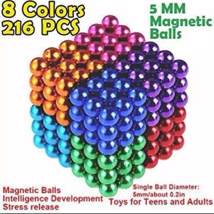 5MM 216 Pieces Magnet Balls (8 Multi Color) Magnetic Unique Gift