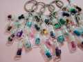 1 x 5 bottle Glitter Flake Key chain for girls keychains with glitter bottle. 