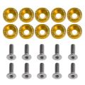 Motorcycle Fancy Bolts with Washer 10 Pcs Set Universal Bike Chain Cover Bolts Number Plate Bolts Set. 